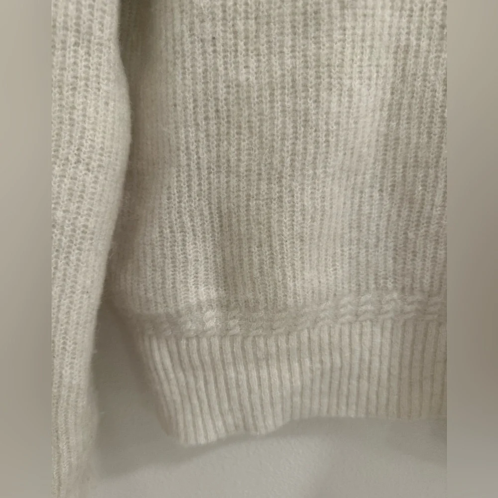 Cream Sezane sweater -pretty details aroundd collar, sleeves and bottom. - Picture 2 of 14